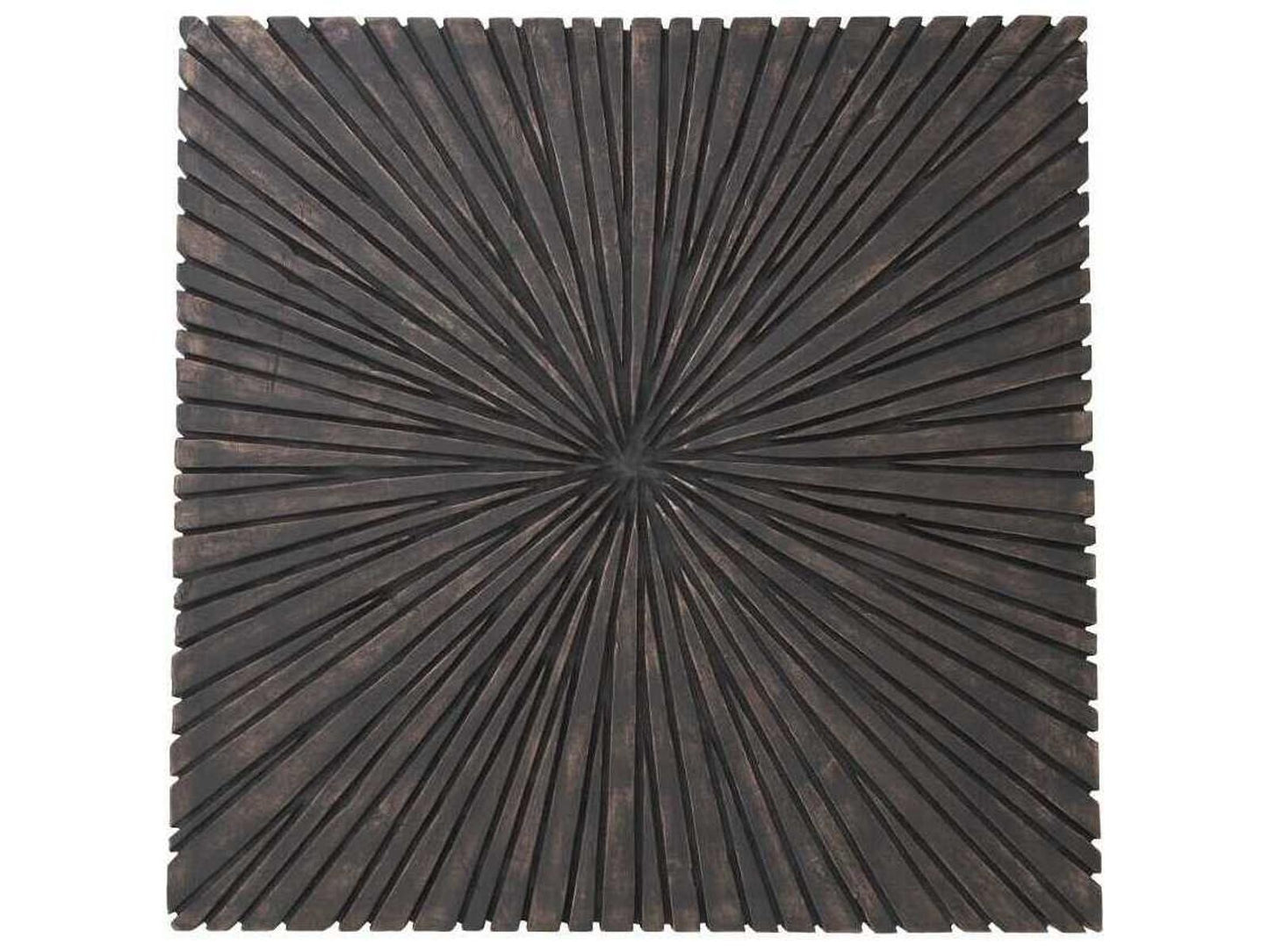 Chainsaw Square Chamcha Wood Coffee Table in Burnt Black and Iron