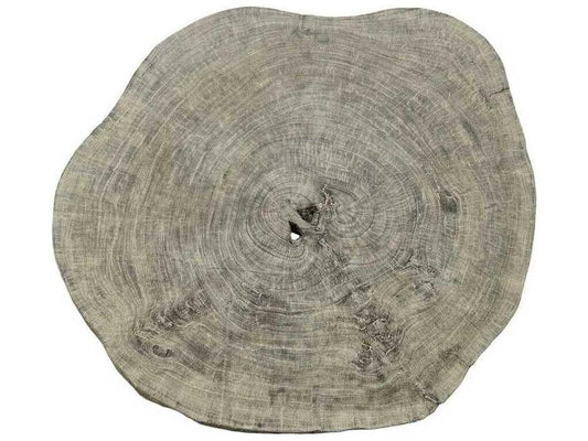 Floating Chamcha Wood Coffee Table in Gray Stone and Black