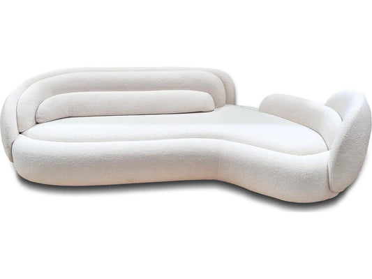 Peonia 117-Inch Fabric Sofa in White Acacia