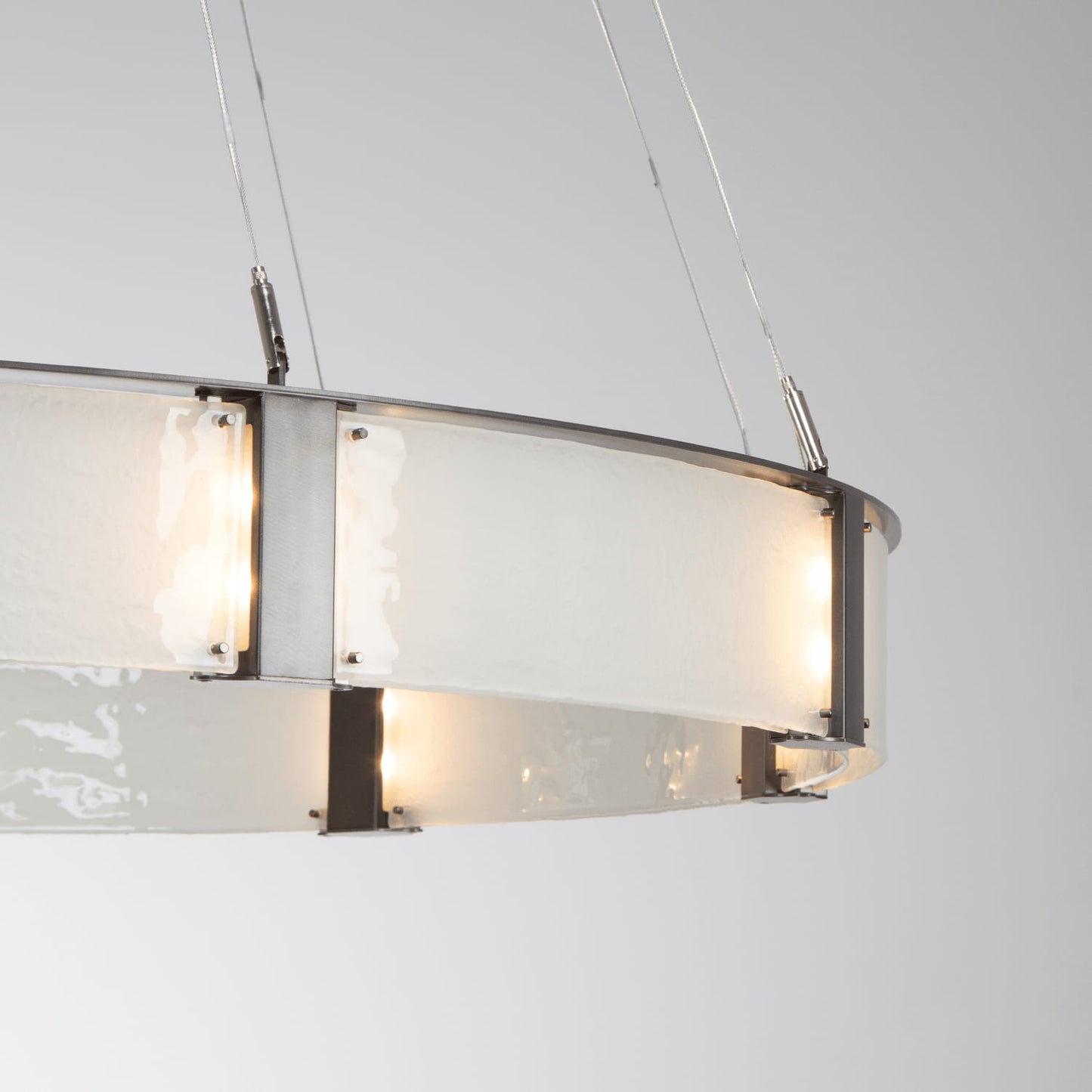 Parallel 60" Wide Artisan Crafted LED Chandelier with Hand Textured Glass