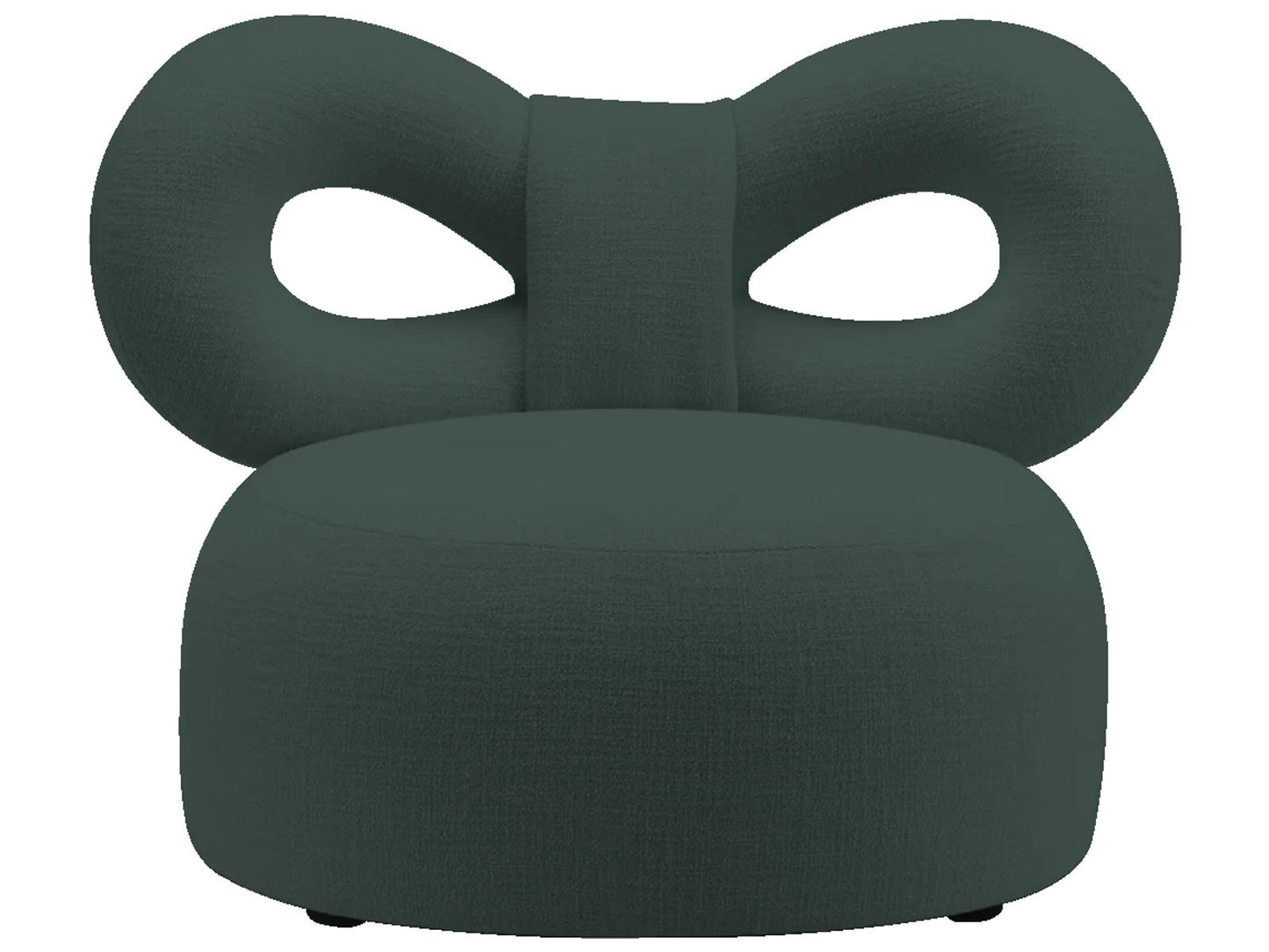 Ribbon Polypropylene Accent Chair in Green with Bow Back