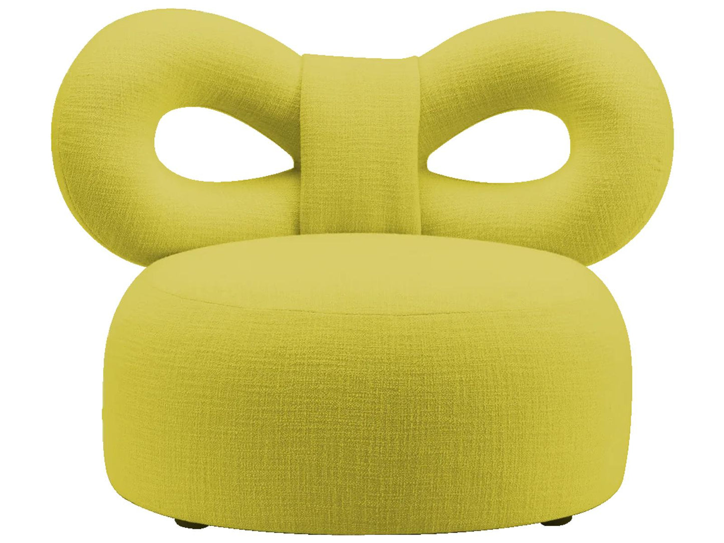 Ribbon Upholstered Accent Armchair in Green Fabric