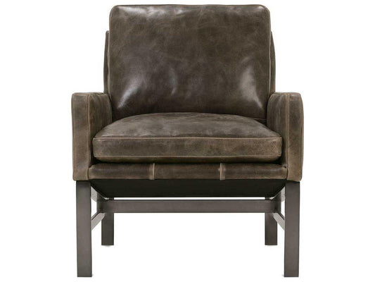 Atticus Leather Accent Chair with Umber Metal Base