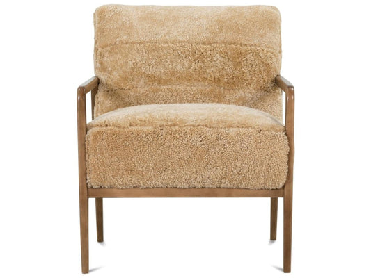 Phifer Brown Leather Hide on Hair Accent Chair