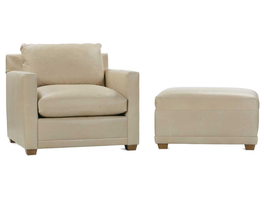 Sylvie Beige Leather Accent Chair