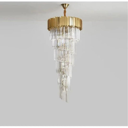 Rhea Golden Modern Crystal Chandelier