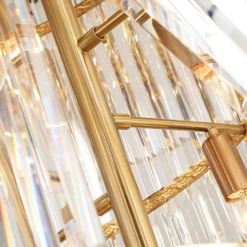 Rhea Golden Modern Crystal Chandelier