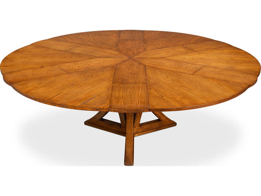 Jupe Round 55-Inch Wood Dining Table in Tobacco Brown