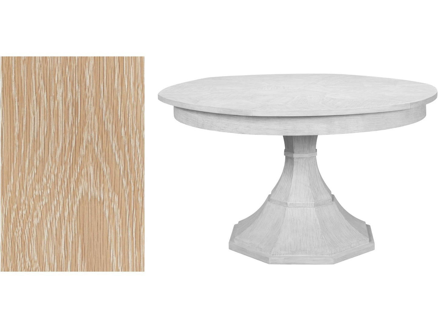 Sarreid Giselle Jupe Expandable Dining Table Large Bleached Oak