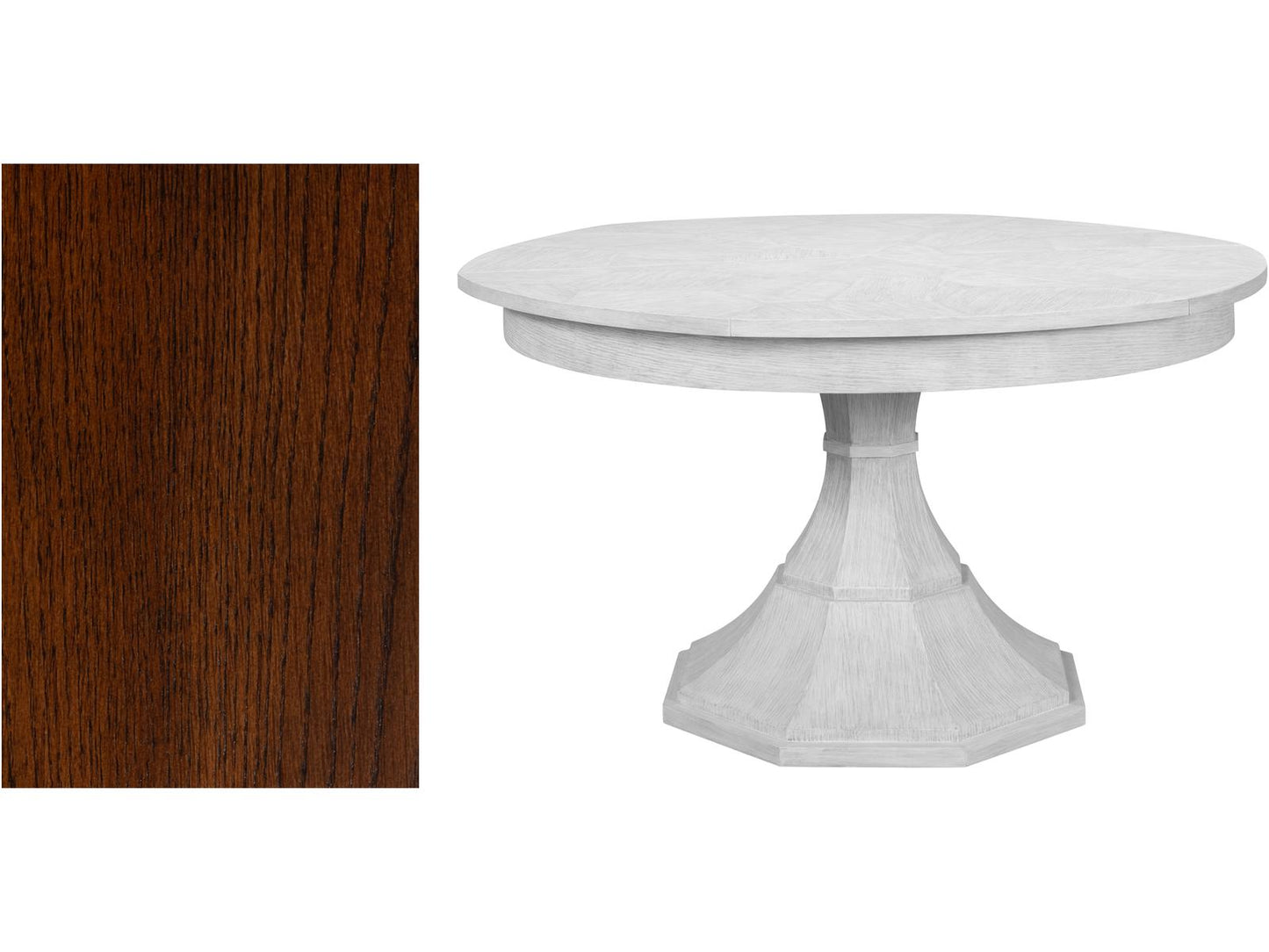 Giselle Jupe Extendable Round Dining Table in Palladio Finish