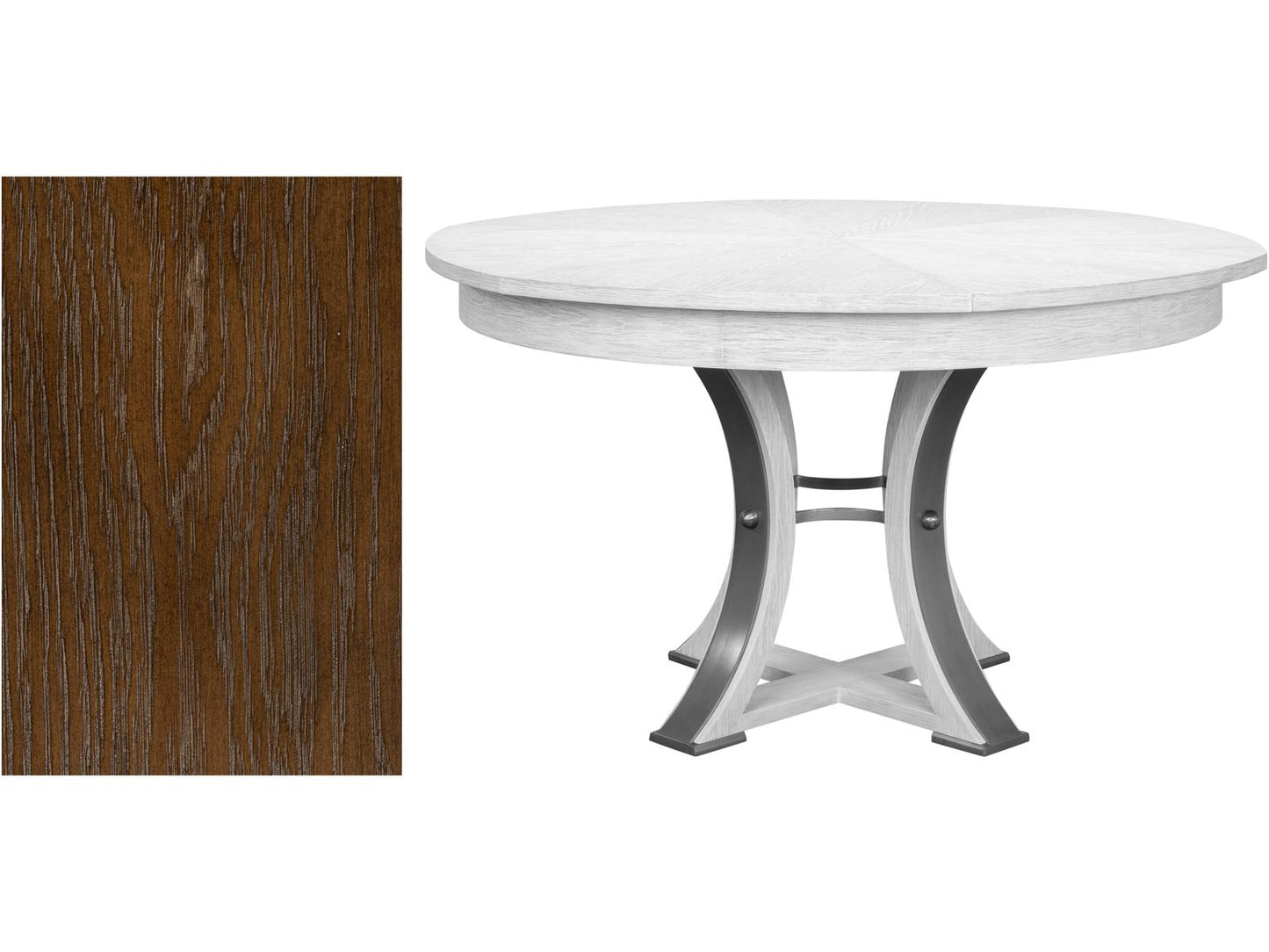 Tower Jupe Round Dining Table in Light Mink