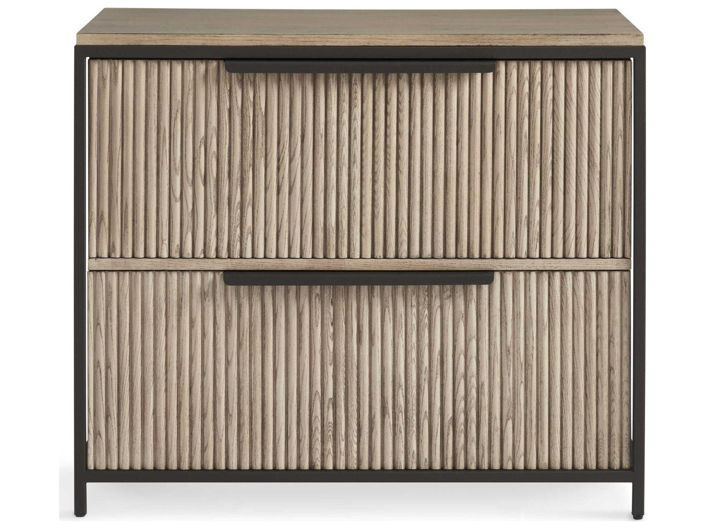 Concord 2-Drawers Brown Ash Wood Nightstand