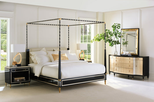 Caracole Promethean Couturier Canopy King Bed Clearance