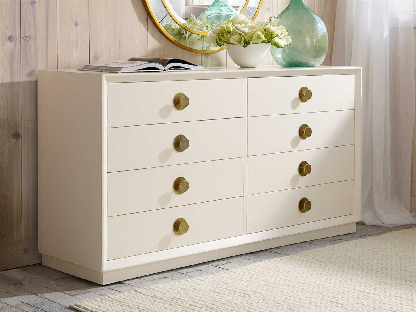 Mod Double Dresser Mahogany Wood