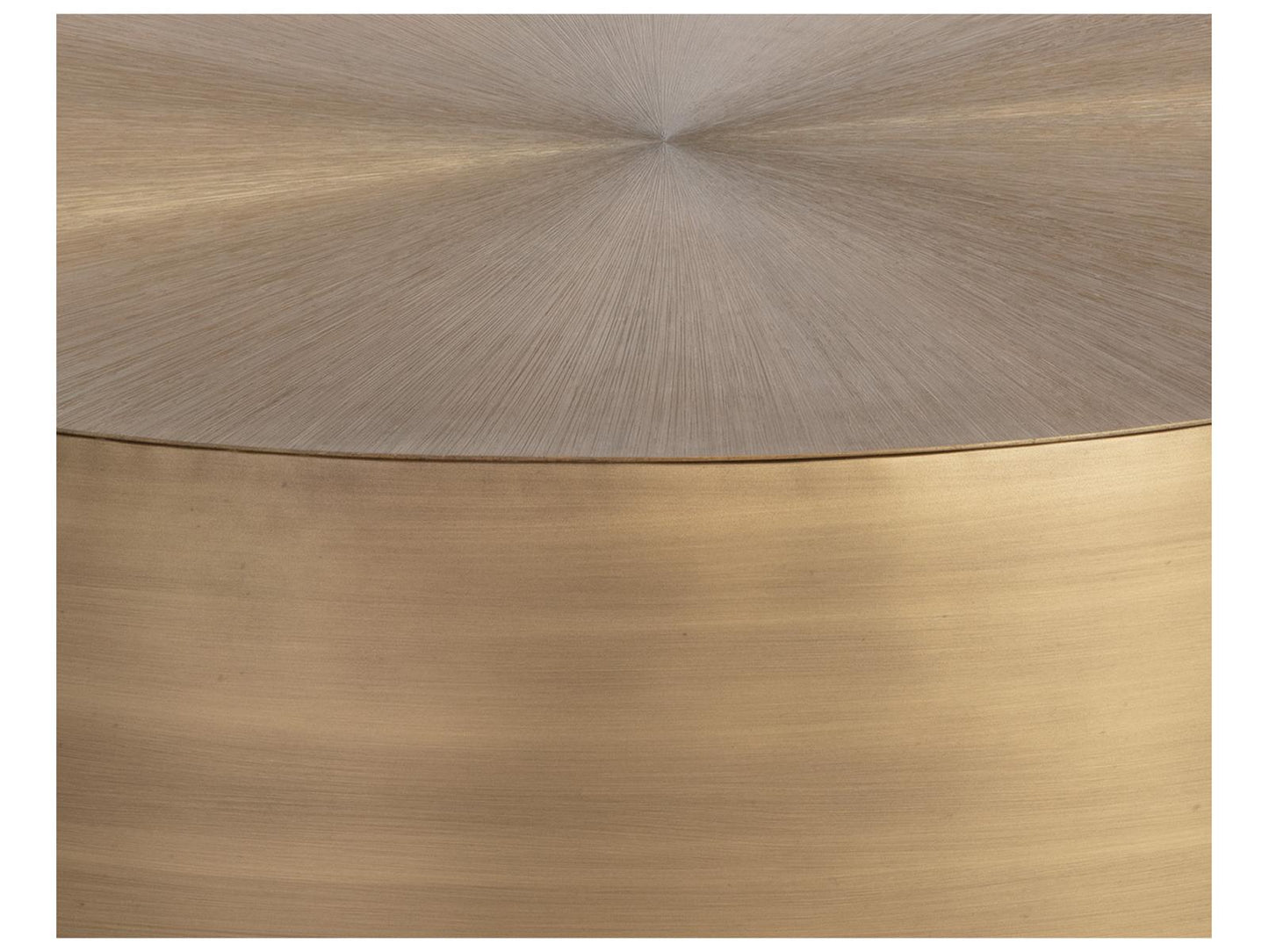 Creed Round Coffee Table in Antique Gold Metal