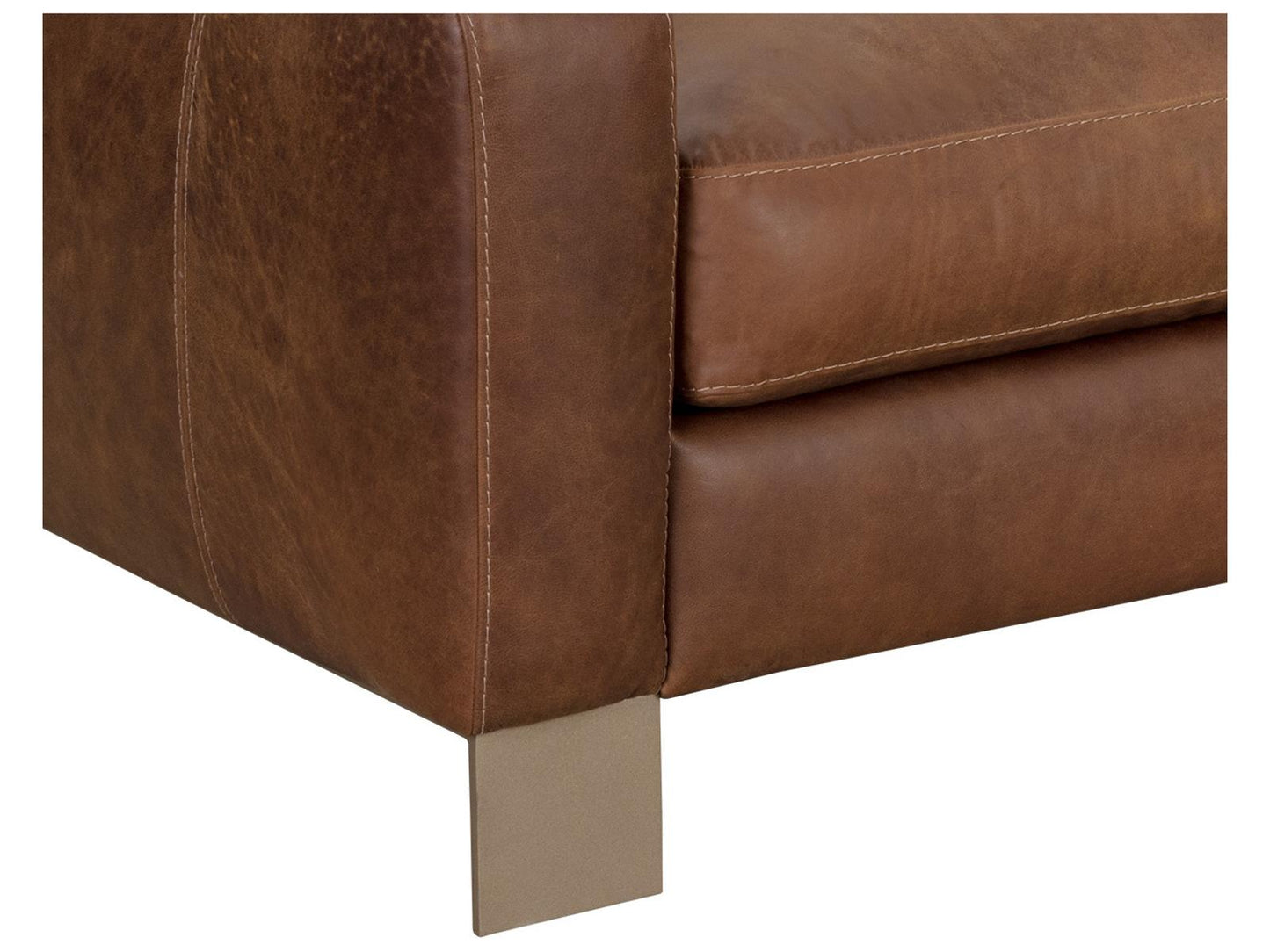 Rafael 3-Seat Aniline Leather Sofa in Lucia Tobacco Brown