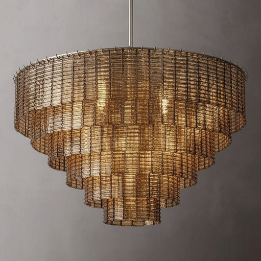 Samurix Glass Round Chandelier 41”