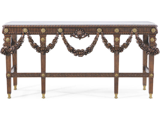Welwyn Althorp Living History Console Table in Heirloom Finish with Marble Top