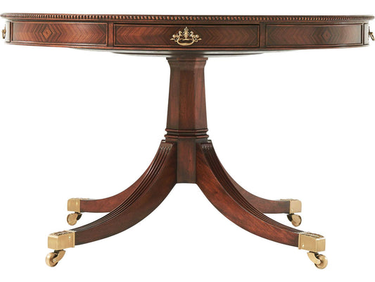 Lavinia's Supper Party 48-Inch Round Dining Table in Rosewood and Pollard Banded Veneer
