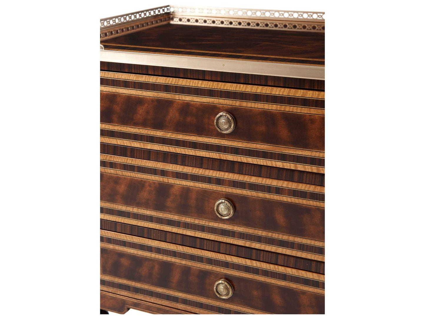 Viscount's Nightstand with Flame Mahogany and Rosewood Banding