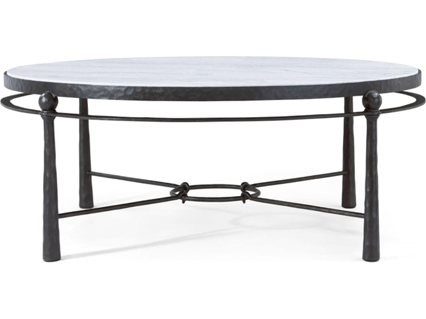 Spencer London Round Metal Cocktail Table with Quartz Top