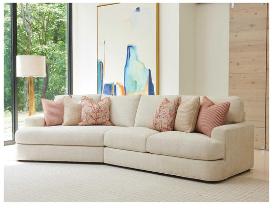 Palm Desert White Upholstered LAF Lansing Sectional Sofa