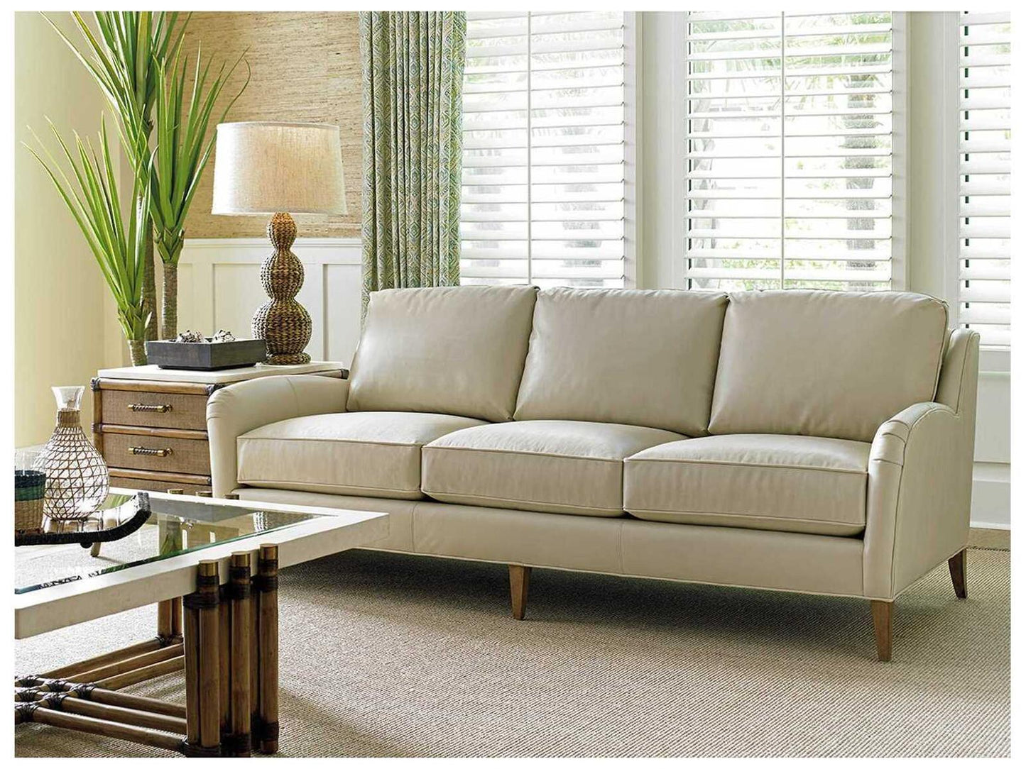 Twin Palms Weston Square Coffee Table with Cordova Stone Top