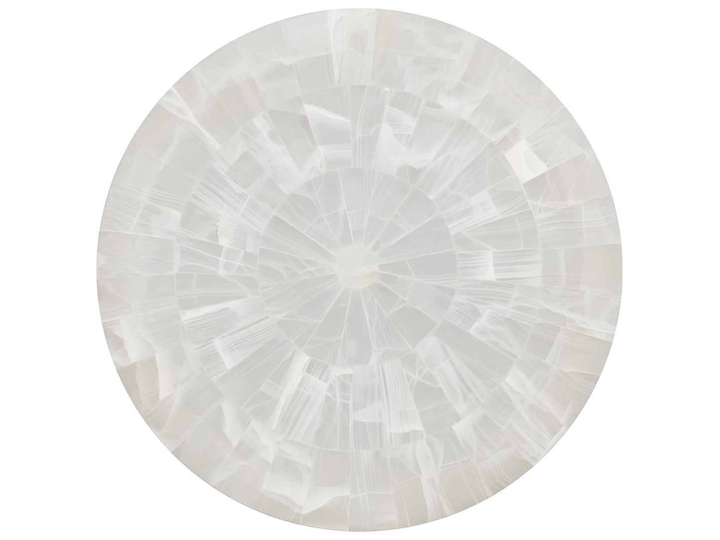 Meridian Round End Table Bricked Cloud Onyx Stone
