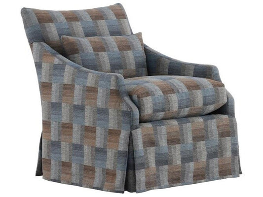 Gulley Fabric Swivel Glider Accent Chair with Waterfall Skirt