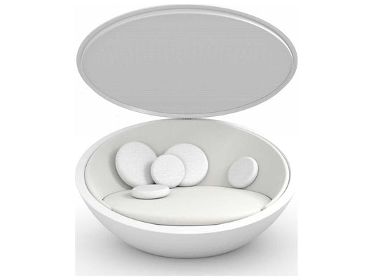 Ulm Outdoor Daybed with Folding Canopy in White