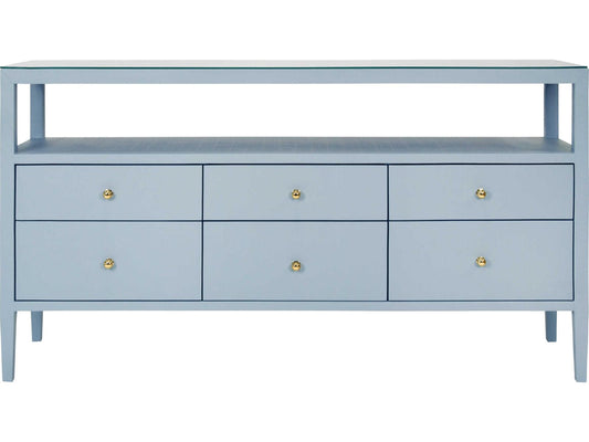 Jordan Rectangular Wood Blue Console Table