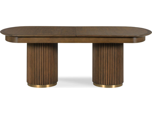 Furniture Skyline Art Deco Dining Table with Laurel Walnut Veneer
