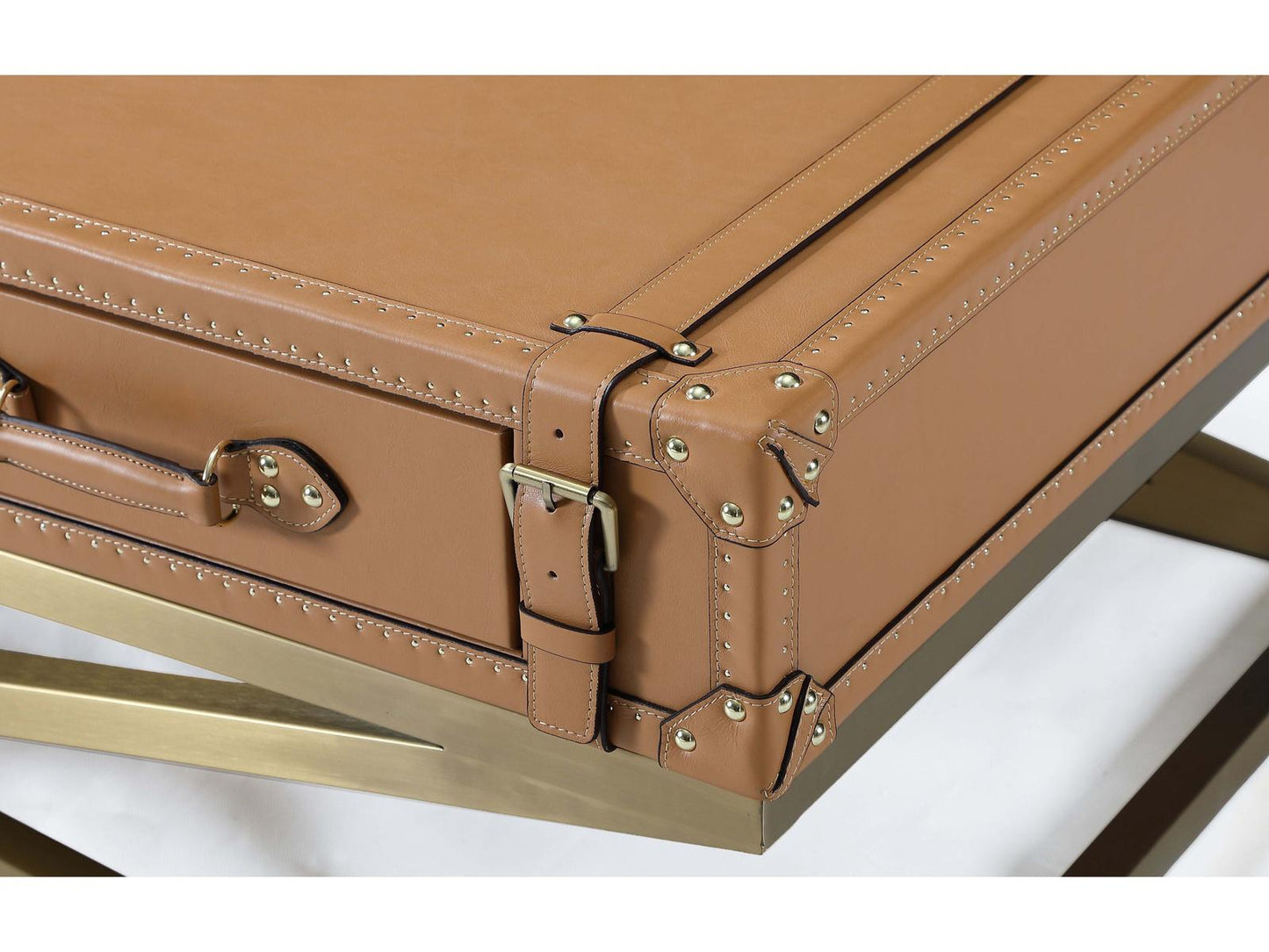 Carlo Rectangular Metal Brown Coffee Table
