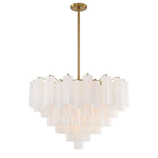 Addis 32'' Aged Brass Chandelier White 32"W x 21.5"H x 32"D