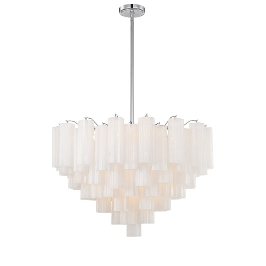 Addis 32'' Polished Chrome Chandelier White 32"W x 21.5"H x 32"D