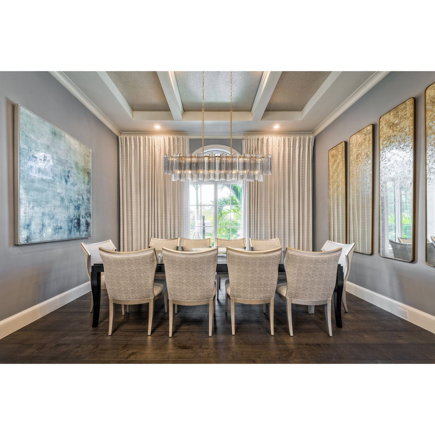 Addis 51.75'' Aged Brass Linear Chandelier 51.75"W x 14.25"H x 14"D