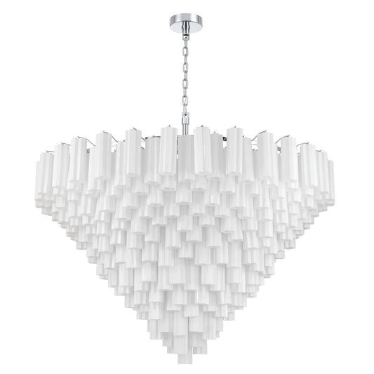 Addis 62'' Polished Chrome Chandelier White 62"W x 40"H x 62"D
