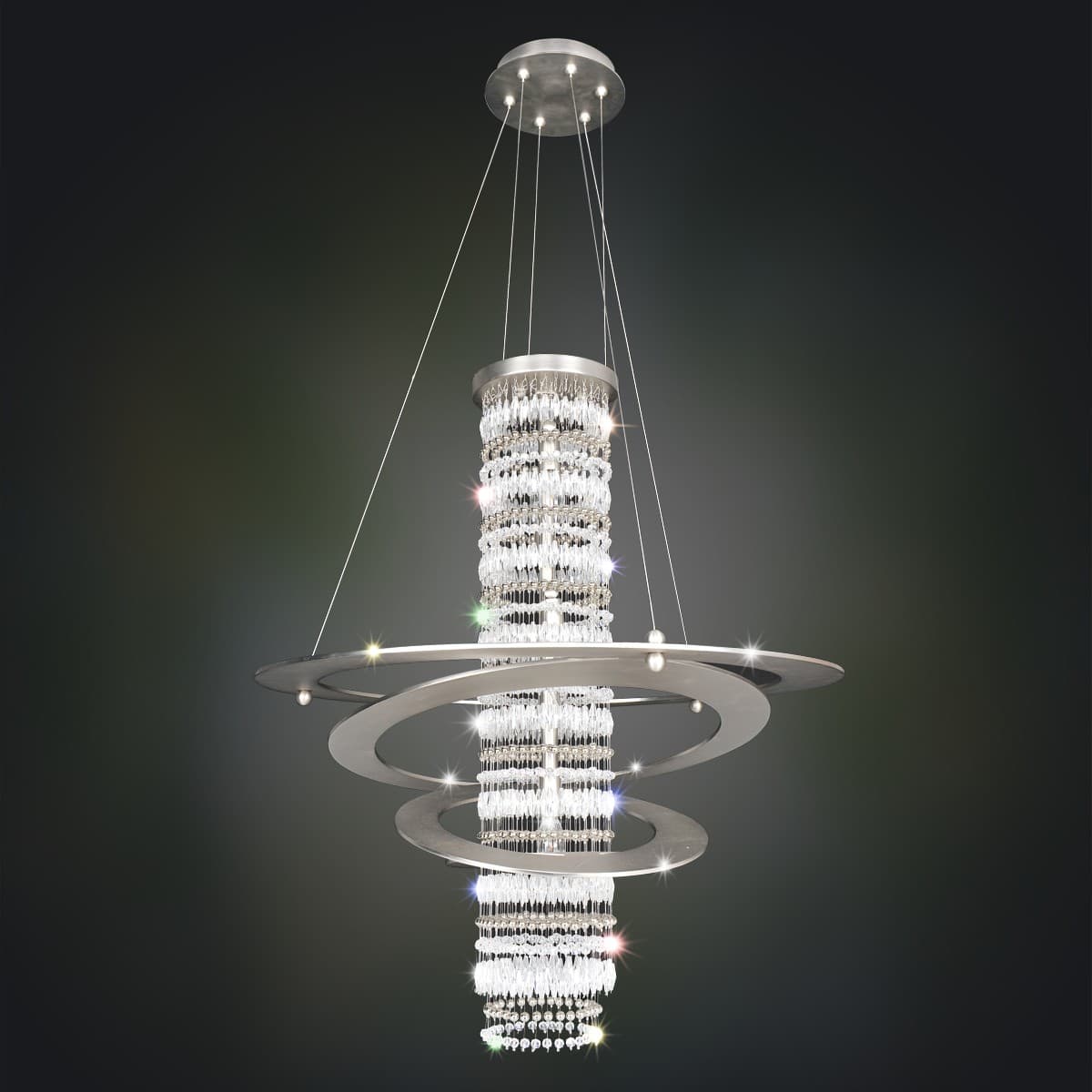 5 Light 26" Wide Pendant with Crystal Accents