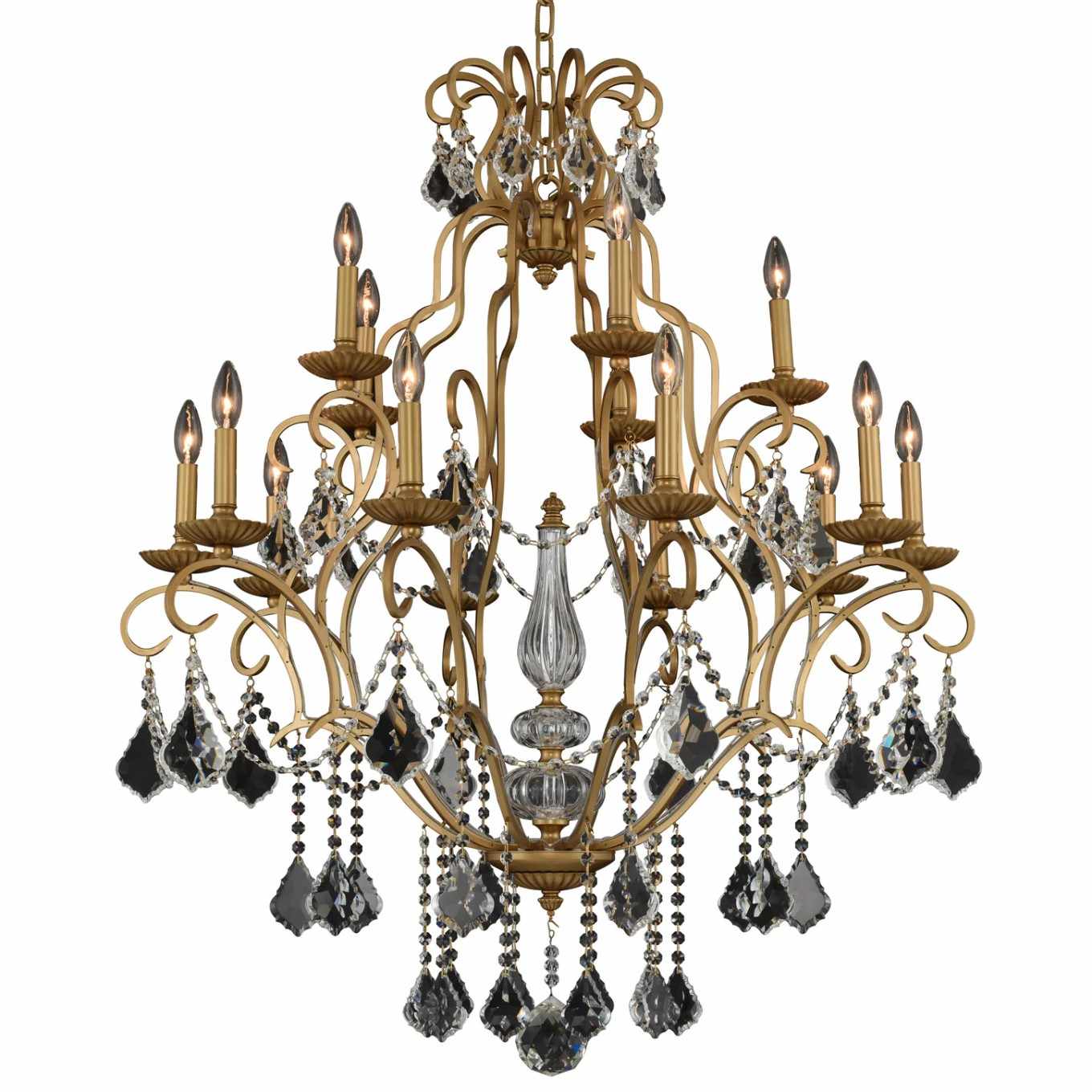 Elise 15 Light 37" Wide Taper Candle Style Chandelier with Firenze Crystal