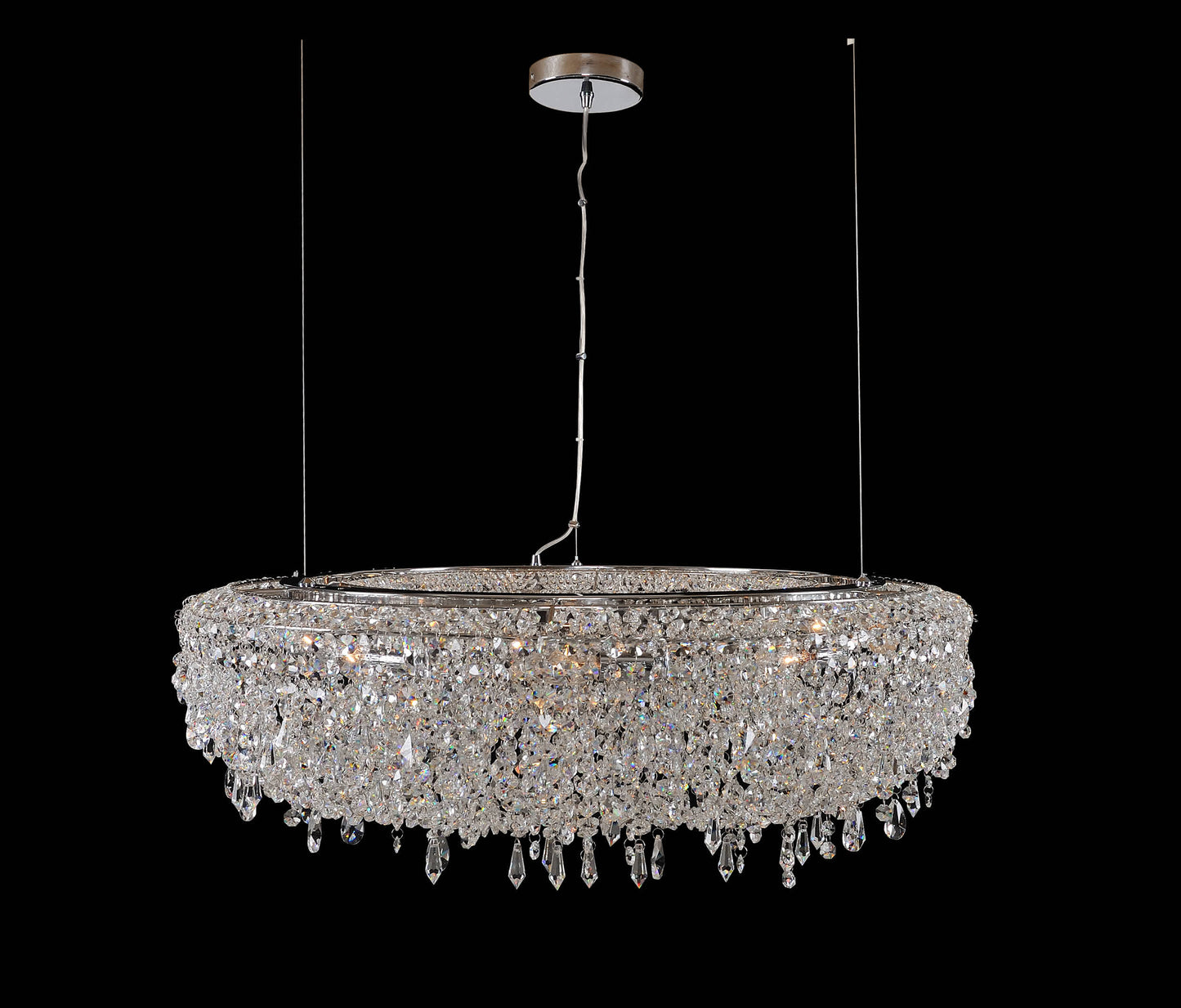 Voltare 42" Wide Drum Chandelier with Firenze Crystal