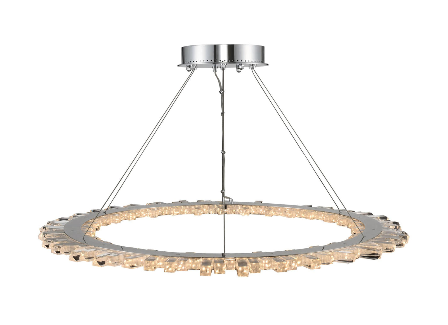 Quasar 42" Wide LED Ring Chandelier with Firenze Crystal