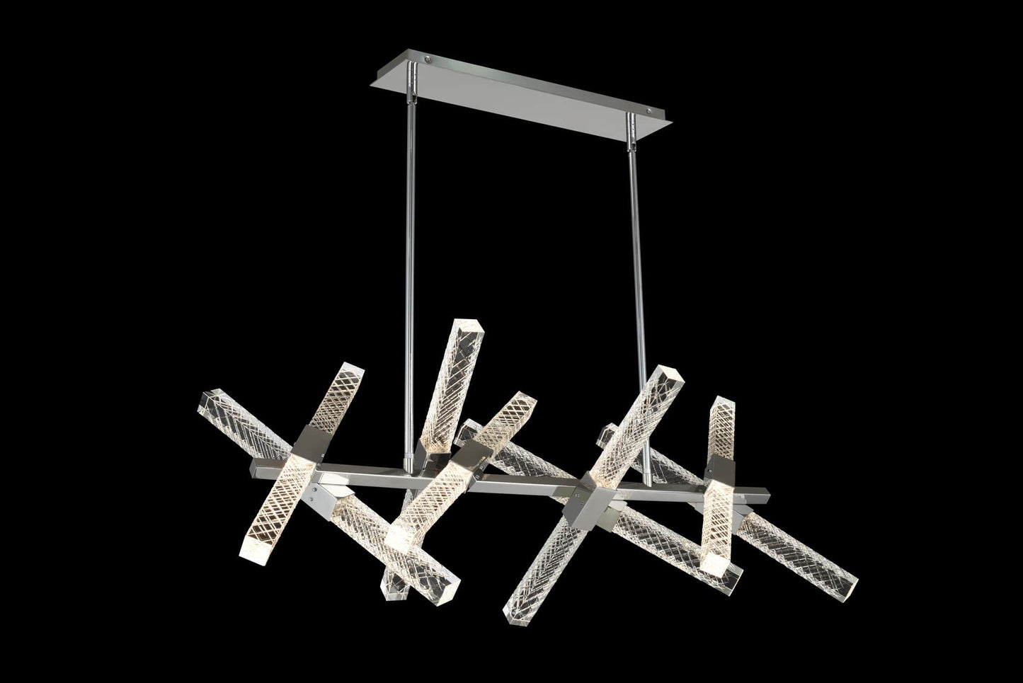 Apollo 16 Light 47" Wide LED Abstract Chandelier with Firenze Crystal