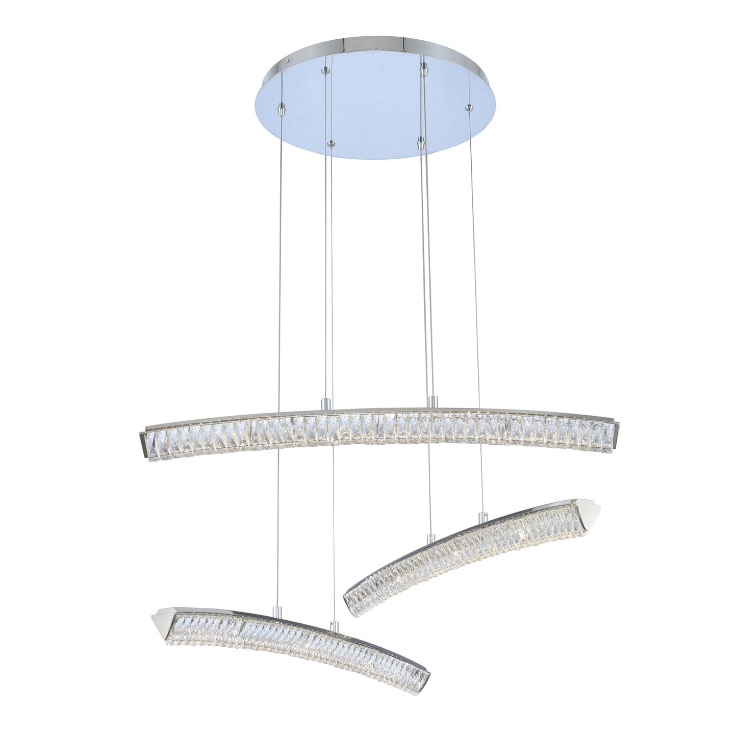 Aries 3 Light 35" Wide LED Multi Light Linear Pendant with Firenze Crystal