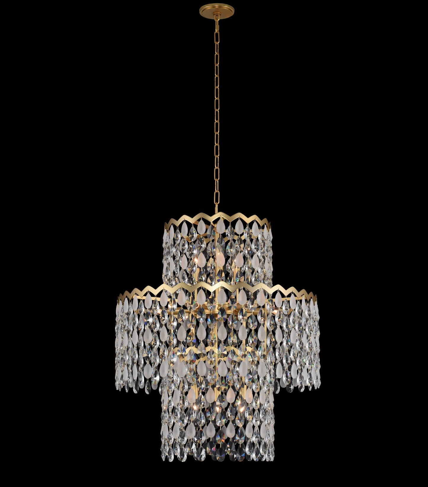 Caretta 27" Wide Drum Chandelier with Firenze Crystal