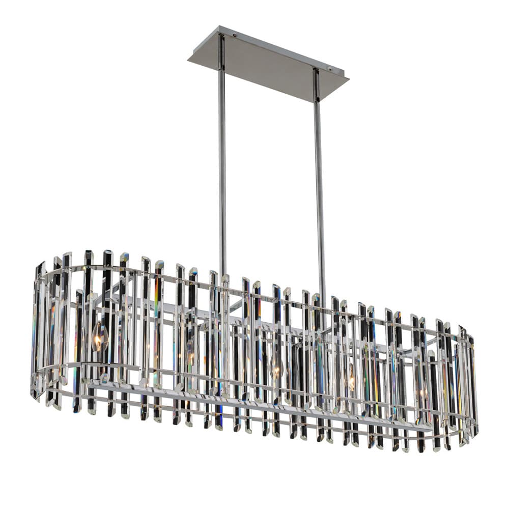 Viano 5 Light 45" Wide Crystal Linear Chandelier