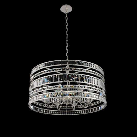 Allegri Strato 8 Light 32" Wide Crystal Drum Chandelier