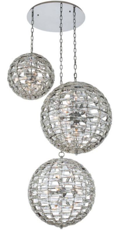Alta 36 Light 46" Wide Crystal Multi Light Pendant - (3) 26" Spheres