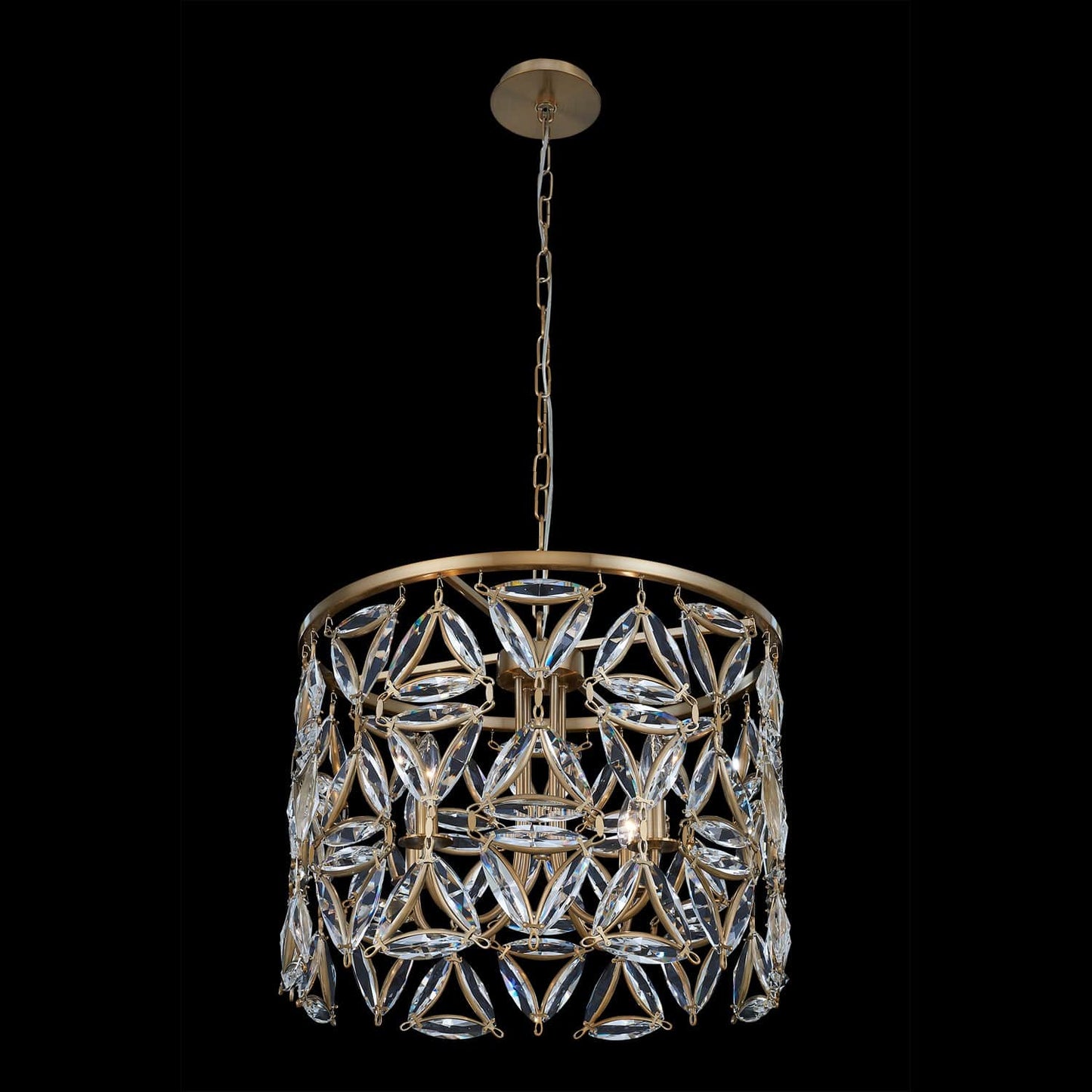Triangulo 4 Light 22" Wide Crystal Drum Chandelier