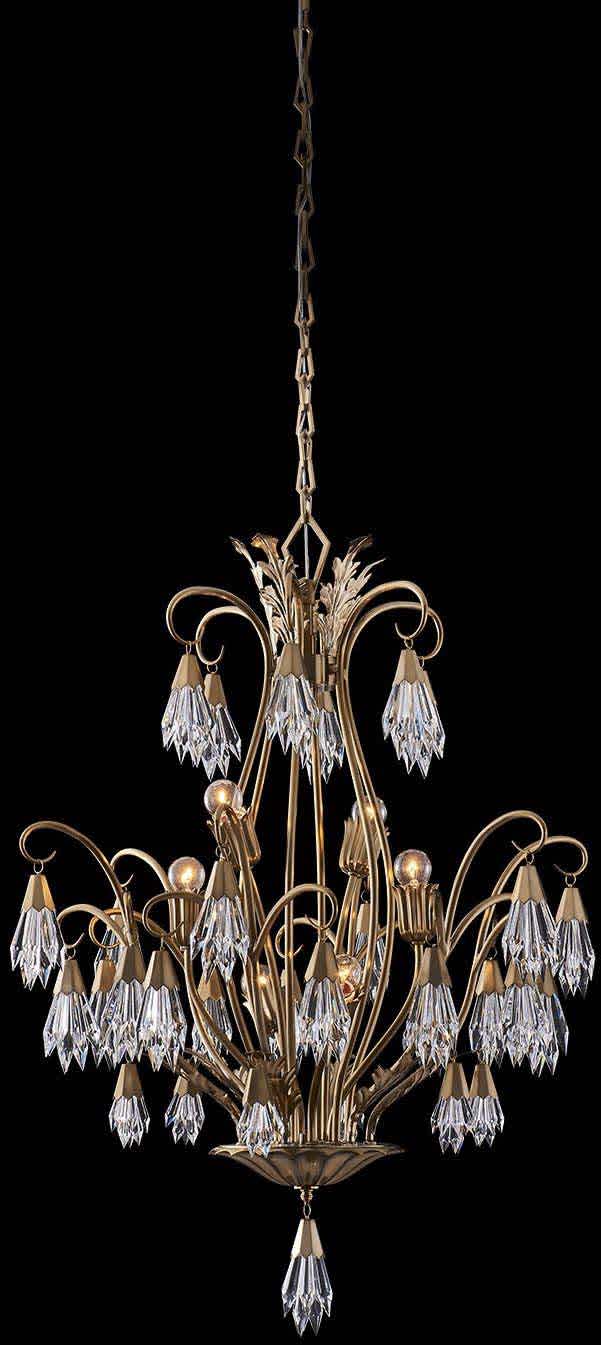 Tulipani 6 Light 28" Wide Crystal Empire Chandelier