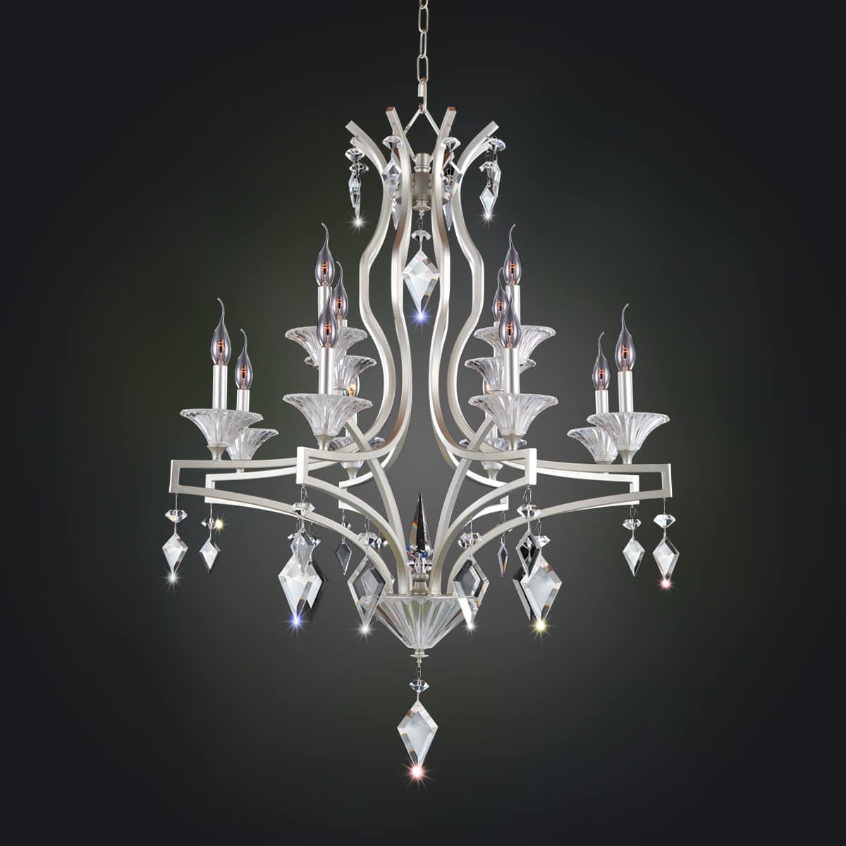 Florence 12 Light 32" Wide Crystal Chandelier